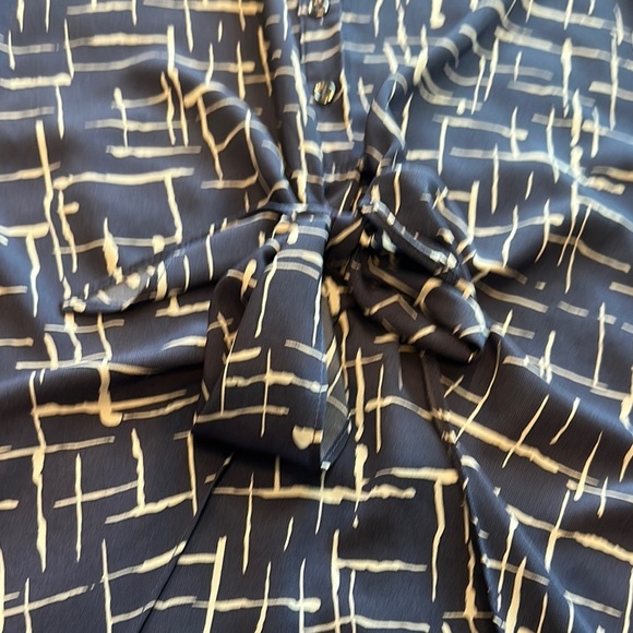 She + Sky and Tribal Jeans Blue and Cream Button Down Dresses - Picture 8 of 14